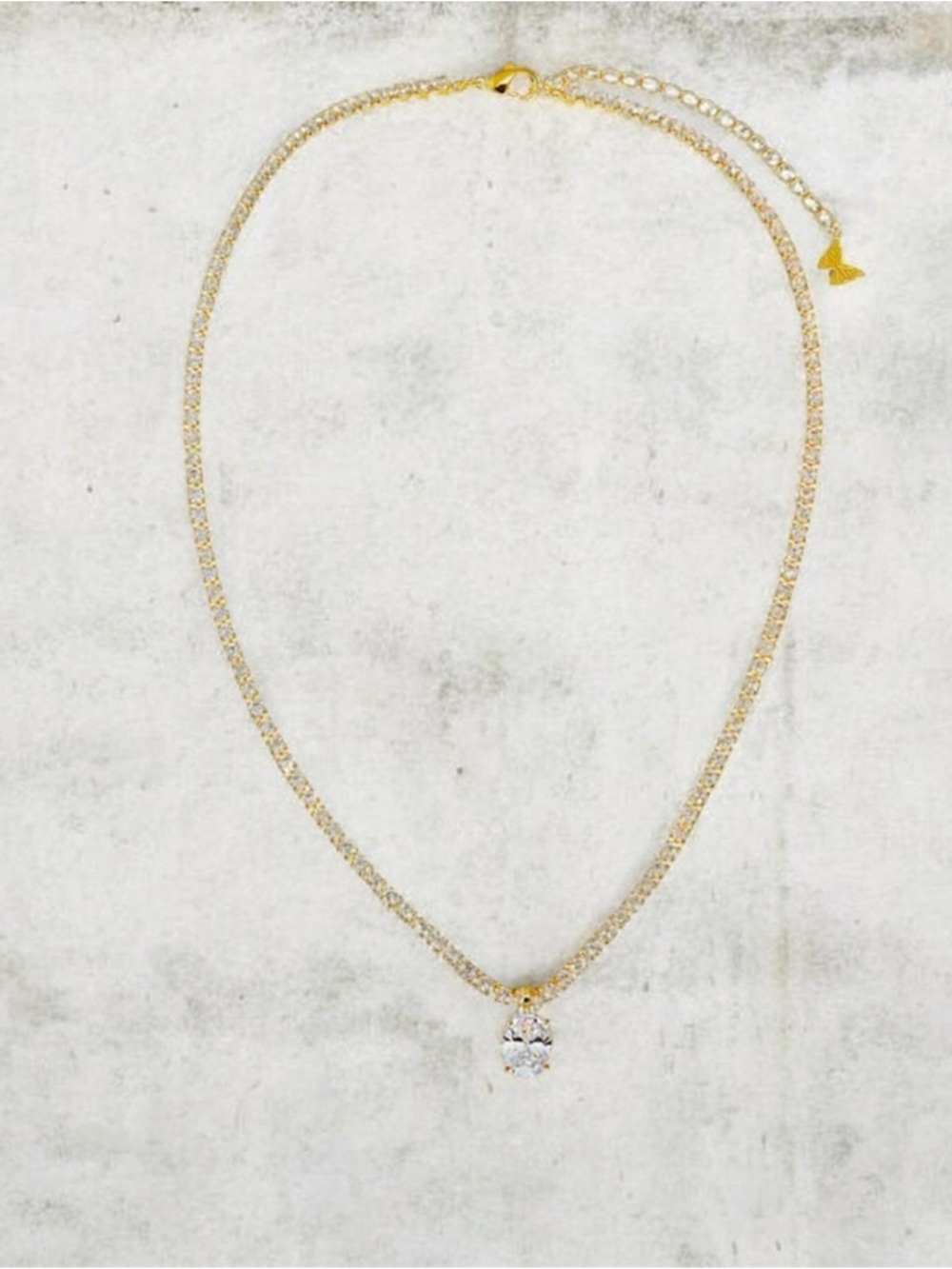 Designer Adina Eden -CZ Oval Pendant Tennis Choker